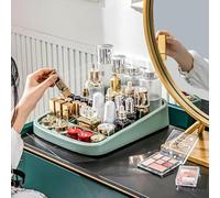 Multi-Layer Transparent Cosmetic Bathroom Storage Cabinet with Wheels 6 Layers (28.2x34x71cm) White Beauty Storage Solution for Efficient Makeup & Essentials