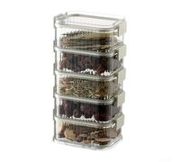 Multi Layer Transparent Storage Container Box with Airtight Closure for Maintaining Freshness of Dry Goods (C)