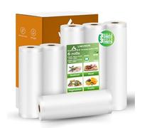 Multi-layer Vacuum Sealer Bags Rolls, LIWUNON 6 Pack 11" x 20' x3 Rolls and 8" x 20' x3 Rolls Commercial Grade Bag Rolls, Compatible with All Kinds of Vacuum Sealers