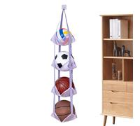 Multi-layer Vertical Wall Mounted Ball Organizer | Vertical Shelf for Basketball and Football Balls | Toys and Organization for Home Garage and