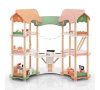 Multi-Layer Wooden Dollhouse Versatile Kids Playhouse Toy-Colorful
