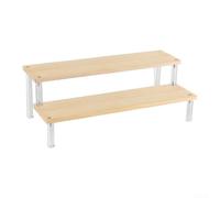 Multi-Layer Wooden Ladder Display Rack with Acrylic Panels for Efficient Organization of Small Items and Decorative Display (2 layer 30cm)