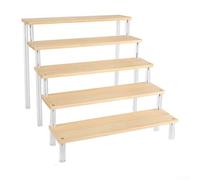 Multi-Layer Wooden Ladder Display Rack with Acrylic Panels for Efficient Organization of Small Items and Decorative Display (5 layer 50cm)