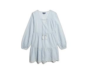 Multi-layered embroidered short dress for women Superdry Bleu 2XS