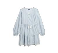 Superdry Broderie Long Sleeve Short Dress Blue M Woman