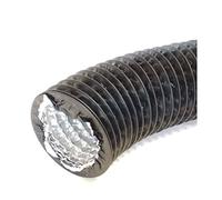 Multi-Layered Flexible Duct Hose 125mm / 1m PVC Wire Reinforced Vent Pipe, Black and White (Black)