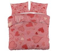 Multi-layered Hearts King Size Duvet Cover Sets, Romantic Style Bedding Set, 1 Soft and Comfortable Microfiber Quilt Cover and 2 Pillowcases 50×75, for Room Decor A1004