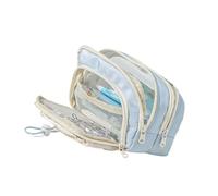 Multi Layered Pencil Case Large Capacity Pencil Bag Marker Organizer Pouch Art Supplies Pouch Travel Cosmetic Bag Large Capacity Pencil Case, Blue