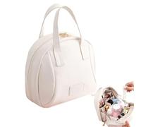Multi-Layered Shell-Shaped Cosmetic Bag, PU Cosmetic Bag,Make up Bag for Women, Travel Makeup Bag, Makeup Case Organizer with Compartments, Portable Large Cosmetic Bag,Gifts for Women (White)