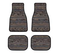 Multi-Layered Textured Hard Line Car Floor Mats Set of 4, Soft Car Carpet with Non-Slip Backing, Decorative Front Rear Carpet Universal Fit for Most Cars, Trucks, SUVs and Vans