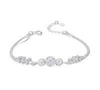 Multi Layered Three Three Worlds Rotating Bead Bracelet For Female Students Fashionable And Versatile Carved Round Bead Hand Ornaments For Luck Little Girls Necklace And Bracelet (Silver, One Size)