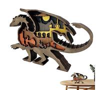 multi layered wood carving wooden animal statue hand carved bison animal ornament multi layer animal decoration for bed room