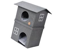 Multi-Level Cat Condo Lounger Viewing Window Door Attachment Height Cat Play Town Home 2 Layers