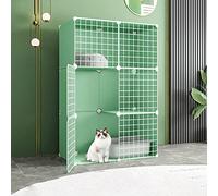 Multi-Level Cat Enclosure with Ladders for Indoor Exercise and Anti-Jumping, Portable Yard Fence Ideal for Multiple Cats