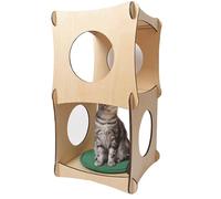 Multi Level Cat Tower, 30.7 Inches Modern Kitty Tree, Climbing Tower for Large Cats Indoor with 2 Large Condos, Activity Center Play House for Kitten