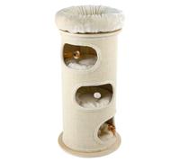 Multi-Level Cat Tower with Sisal Barrel - Modern Cat Tree Playhouse for Indoor Cats & Kittens, Stylish Pet Furniture for Play, Rest & Climbing Comfort