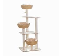 Multi-Level Cat Tree Condo - Breathable Woven Climbing Tower for Cats - Year-Round Indoor Use - Durable Cat Furniture for Active Play and Relaxation