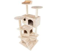 Multi-Level Cat Tree House - Plush Cat Climbing Tower with Toys, Cute Cat Furniture for Indoor Play, Stylish Pet Condo for Cats & Kittens