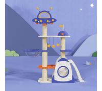 Multi-Level Cat Tree Tower for Indoor Cats - Sisal Scratching Posts, Top Perch, Cloud Platforms & Space Capsule - Perfect Cat Climbing Furniture, 115x67x120cm