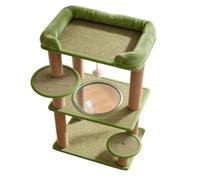 Multi Level Cat Tree Tower with Transparent Capsule Nest, Sisal Scratching Posts, Perch Platform & Dangling Ball Toy, Stable Indoor Cat Activity Furniture for Large Kittens,Beige