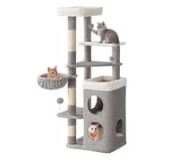 Multi level cat tree with caves basket and scratching posts, Dove Grey