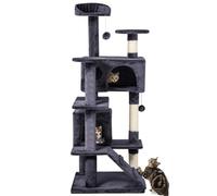 Multi-Level Durable Cat Tree Tower with Sisal Scratching Post and Jumping Platform, Space Saving Cat Condo Pet Play House for Indoor(Gray)