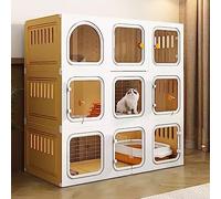 Multi-Level Indoor Cat Cage With Ladder, Litter Box & Scratching Post - Spacious Enclosure For Kittens, Puppies, Guinea Pigs & Rabbits - Ideal Pet Exercise & Comfort Space,106*46*106cm/42*18*42in