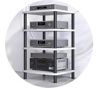 Multi-Level o Stand for Home Theater, Amplifier Fur, Suitable for Conents, White, 60 * 54 * 89cm (4 Tier)