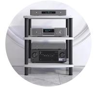 Multi-Level o Stand for Home Theater - White, 3-Tier (60 * 54 * 66cm) - Perfect for Amplifier, Conents, Turntables & DVD Players