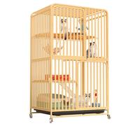 Multi-Level Pet Enclosure with Wheels and Pull-Out Tray for Indoor and Outdoor Use, Ideal for Cats and Small Animals