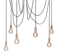Multi Light Ceiling Pendant 6 Bulb Gloss Copper Industrial Adjustable Hang Hook