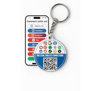 Multi-Link Review Hub for Social Media - Keychain for Friends Networking & Business Reviews | QR Code & NFC Tag | Boost Customer Engagement | Access Multiple Social Media or Custom Links