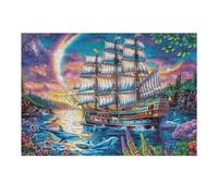 Multi-mast Ancient Sailboat 300-piece Jigsaw Puzzle Set For Adults Teens 14+ Logic Skill Indoor Game Family Game Night Summer Paperboard 300 PCS