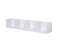 HOMCOM Wall Mounted Storage Shelf With Compartments White, White