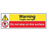 Multi-Message Signs - Danger Fragile roof light Do not step on this surface - Self Adhesive Vinyl