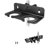 Multi Microphone Holder Holds Up to 2 Mics, Ideal Mics Holder for Stage Organization and Display, with 3/8"-16 Threaded Adapter, Aluminum, Black