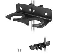 Multi Microphone Holder Holds Up to 2 Mics, Ideal Mics Holder for Stage Organization and Display, with 3/8"-16 Threaded Adapter, Aluminum, Black