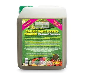 Multi-Mite 10 Ltr Liquid Seaweed + Granules - 100% Natural & Organic Concentrate Cold Pressed Plant Feed & Soil Fertiliser Trees Lawn Veg House Plants Root or Foliar Feeding (10 Litres WITH GRANULES)