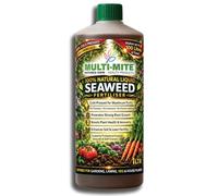 MULTI-MITE 100% Natural Liquid Seaweed Fertiliser 1 Litre Plant Feed Concentrate Biostimulant for Gardens Lawns Vegetables Trees Roses Shrubs Herbs Fruit and House Plants Natural Liquid Seaweed