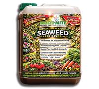 MULTI-MITE 100% Natural Liquid Seaweed Fertiliser 2.5 Litre Plant Feed Concentrate Biostimulant for Gardens Lawns Vegetables Trees Roses Shrubs Herbs Fruit and House Plants Natural Liquid Seaweed