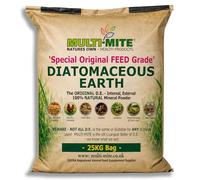 Multi-Mite 25KG Bag Feed Grade Diatomaceous Earth DE Powder for Dogs Cats Poultry Animal Bedding & Housing Pet Areas, Stables, Gardens. 100% Natural Highly Absorbent & Desiccating DEFRA Registered