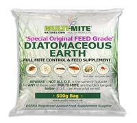 Multi-Mite 500G DIATOMACEOUS EARTH Feed Supplement DE Powder - 100% Natural Insect Mite Treatment - Red Mite Fleas and All Animal Lice Control Powder (500g)
