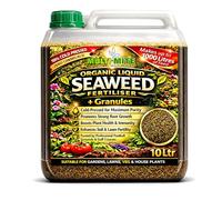 Multi-Mite Liquid Seaweed Organic Cold Pressed Concentrate - 100% Natural - Plant Feed Fertiliser Trees Lawn Veg & House Plants Root or Foliar Feed (10 LITRES WITH GRANULES)