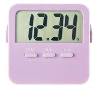 Multi Mode Digital Timer Stopwatch with LCD Display for Cooking Study Fitness, Adjustable Signal and Vibration Notifications, Flexible Mounting (Purple)