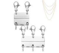 Multi Necklace Layering Clasp, Multi Magnetic Separator Layered Necklace Clasp | Set of 2 Magnetic Breakaway Clasp Stand Collar Jewelry for Men Women Handmade Stacking Chain