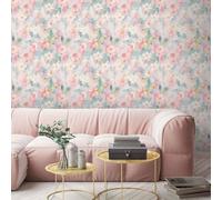 Multi Oil Paint Floral Wallpaper Feature Wall