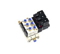 Multi Option 4V210-08 Electromagnetic Solenoid Valve Block with Muffler Fitting Base Manifold DC 12v 24v AC 110v 220v 2 to 6 Way(4 Row 8mm Fitting,AC220V)