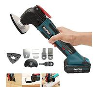 Multi-Oscillating Power Tool Sander 6 Speeds 6000-20000RPM, Cordless Cutting and Grinding Machine Oscillating Saw with 21V Battery, 4 x Saw Blades 15pcs Sanding Sheets