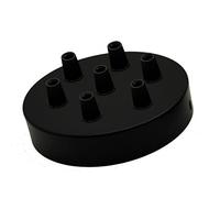 Multi Outlet Black Ceiling Rose Pendant Light Fitting 120mm Metal Cover Plate Canopy Kit with Accessories for Chandeliers Hanging Lamps Ceiling Lights UK (7 Outlet - Black)