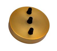 Multi Outlet Ceiling Rose (2-8 point available) Multiple Drop for Swag or Pendant Ceiling Light Fitting Vintage Retro ES E27 Braided Flex Lamp Holder (Yellow Brass Point 3)